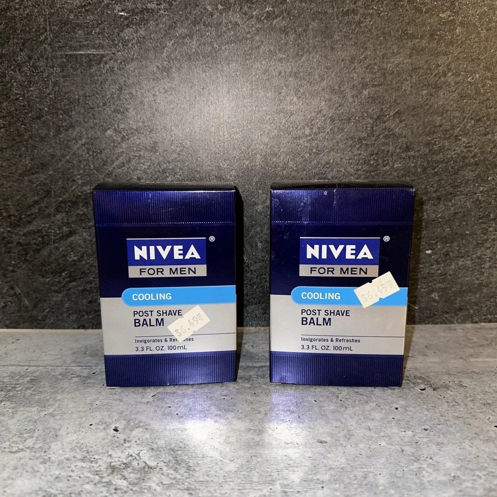 2 Lot NIVEA For Men After Post Shave Cooling Balm For Skin 3.3 OZ